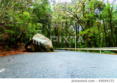 Huge rock on the road 49084155