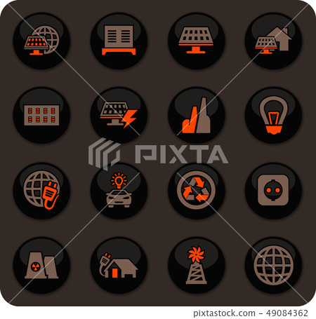 Alternative energy icons set 49084362