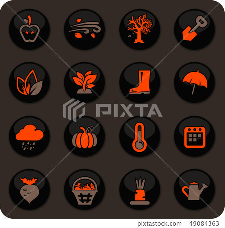 Autumn icons set 49084363