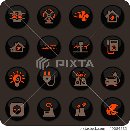 Alternative energy icons set 49084383