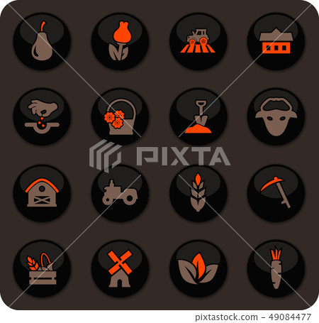 Agricultural icons set 49084477