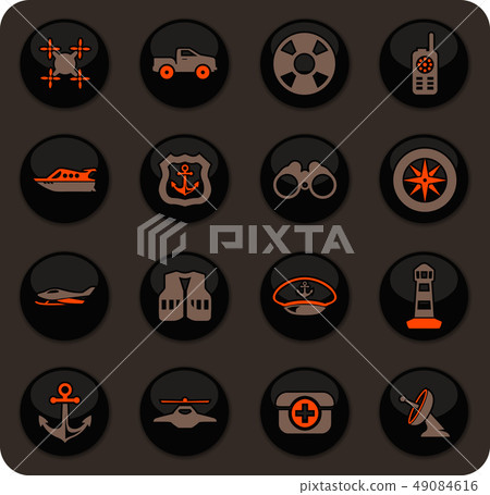 Coast Guard icons set 49084616