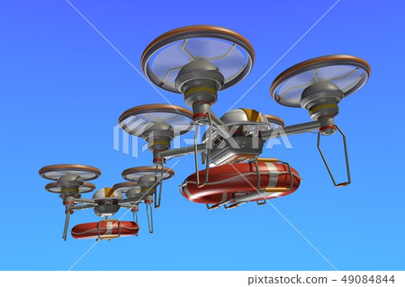 Rescue drone (with flying ring, formation flight) Rescue drone (with flying ring, formation flight) 49084844