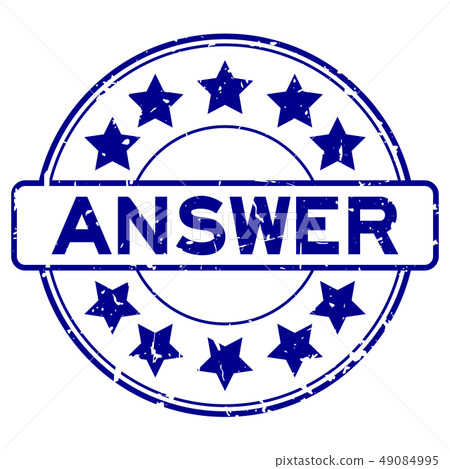 Grunge blue answer word rubber stamp - Stock Illustration [49084995 ...