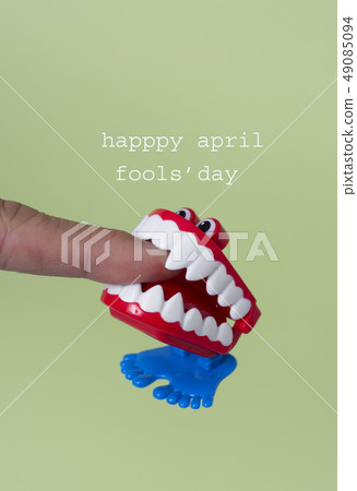 funny denture and text happy april fools day 49085094