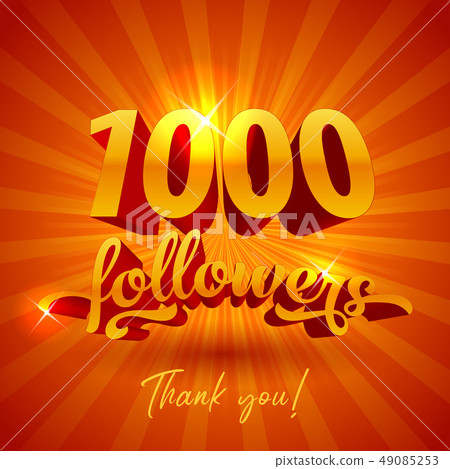 1000 followers banner for social net post 49085253
