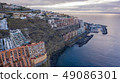 Top view of a coast. The buildings of the island 49086301