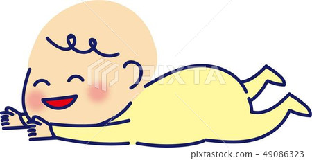 Baby face down smile 49086323