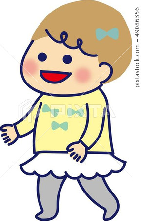 Baby walking alone 49086356