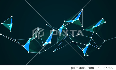 Abstract futuristic molecule structure blue color 49086809