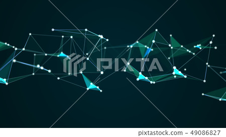 Abstract futuristic molecule structure blue color 49086827