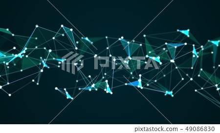 Abstract futuristic molecule structure blue color 49086830