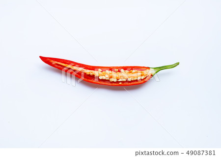 Chili peppers isolated on white 49087381