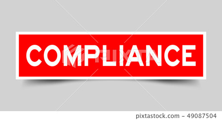 Square red sticker label in word compliance 49087504