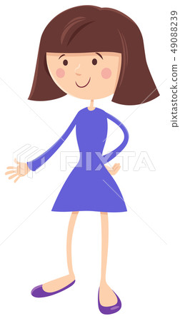 kid or teenager cute girl cartoon character 49088239