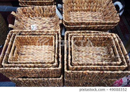 Wicker baskets at the market in Istanbul, Turkey. 49088352