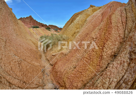 Fairy tale canyon,Kyrgyzstan with colourful rocks 49088826
