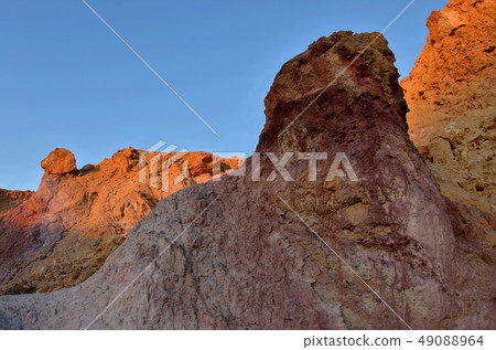 Colored rocks of Yeruham canyon,Middle East,Israel 49088964