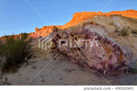 Beautiful colored rocks of Yeruham wadi,Israel 49088965