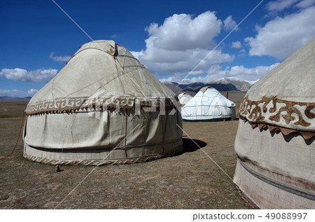Yurt camp,Son-Kul ("last lake"),Tian Shan mountain 49088997