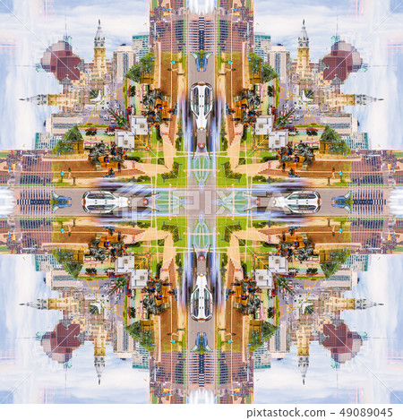 Abstract geometric symmetrical fractal pattern 49089045