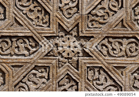 Wooden door pattern details of Karakhanid 's tomb Wooden door pattern details of Karakhanid 's tomb 49089054