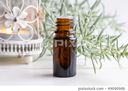 A bottle of wormwood essential oil 49090986