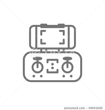 Mobile control panel for drone, remote controller, gamepad line icon. Mobile control panel for drone, remote controller, gamepad line icon. 49091689