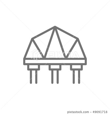 Suspension bridge line icon. Isolated on white background Suspension bridge line icon. Isolated on white background 49091718