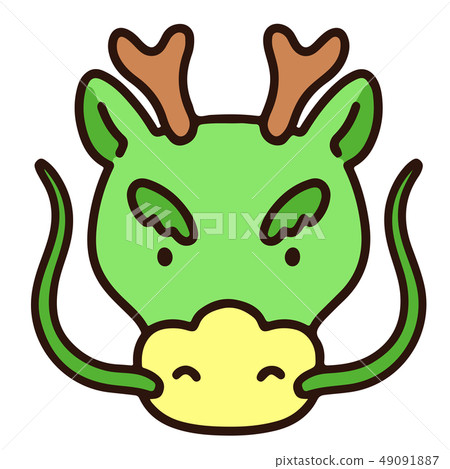 與主線簡單可愛的綠龍圖 49091887