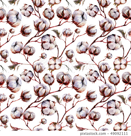 Watercolor Cotton Pattern 49092111