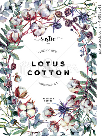 Watercolor Cotton Frame 49092141