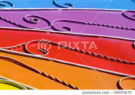 Metal texture of a piece of colored wall with a Metal texture of a piece of colored wall with a 49093670