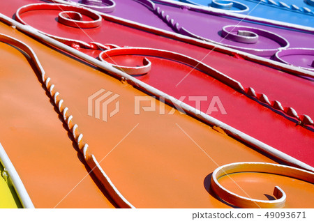 Metal texture of a piece of colored wall with a 49093671