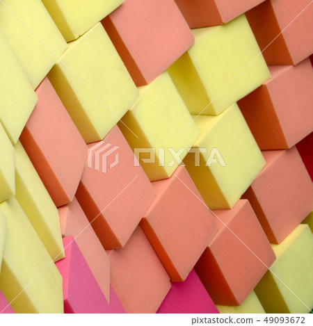 Wall of paralon soft cubes in dry pool, trampoline 49093672