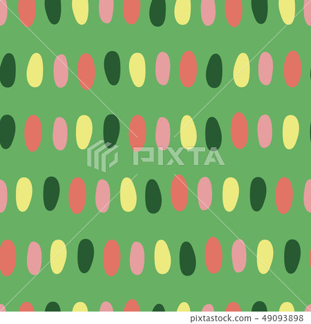 Green pink yellow abstract seamless vector kids background. Hand drawn oval dots pattern. Simple Green pink yellow abstract seamless vector kids background. Hand drawn oval dots pattern. Simple 49093898