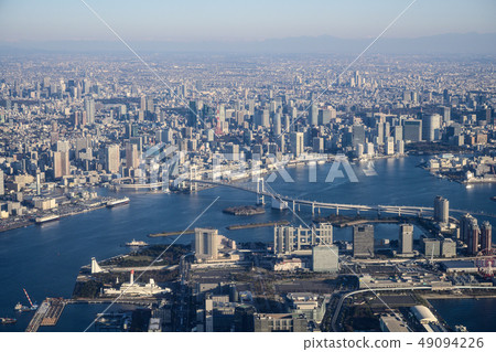 Tokyo Bay Area Seen From The Sky Stock Photo