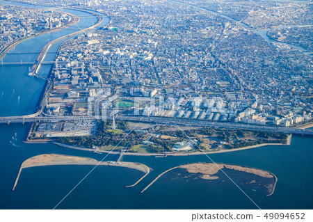 Sakai Rinkai Park and Edogawa Ward seen from the sky 49094652