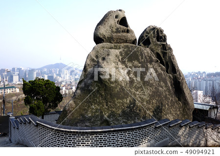 Inwangsan, rocky mountains, twin rocks Inwangsan, rocky mountains, twin rocks 49094921