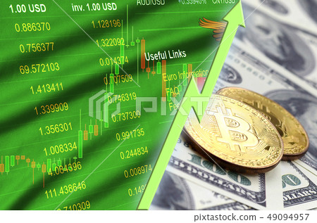 Zambia flag and cryptocurrency growing trend with Zambia flag and cryptocurrency growing trend with 49094957