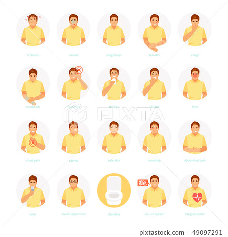 Set of symptoms vector 49097291