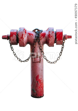 Red fire hydrant on white background Red fire hydrant on white background 49097379