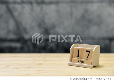 April 17 wooden calendar on vintage wood abstract April 17 wooden calendar on vintage wood abstract 49097455