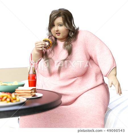 A woman who became obese while repeating... - Stock Illustration ...