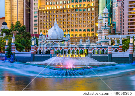 Famous Kuala lumpur sign infront of Masjid Jamek Famous Kuala lumpur sign infront of Masjid Jamek 49098590