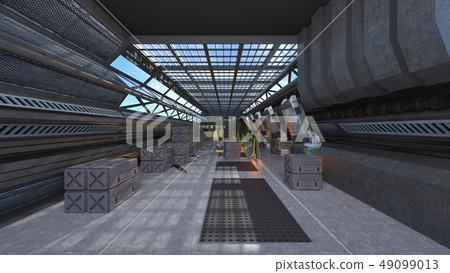 Futuristic warehouse Futuristic warehouse 49099013