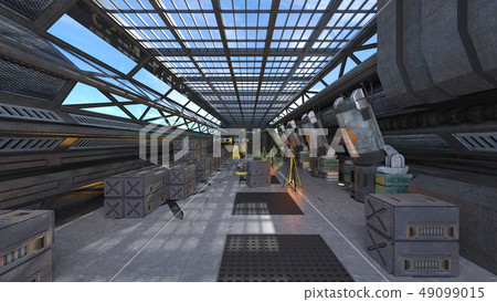 Futuristic warehouse Futuristic warehouse 49099015