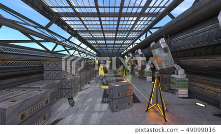 Futuristic warehouse Futuristic warehouse 49099016