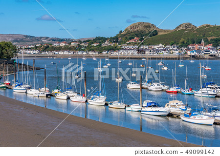 Boats docked in the seaside town of Conwy 49099142