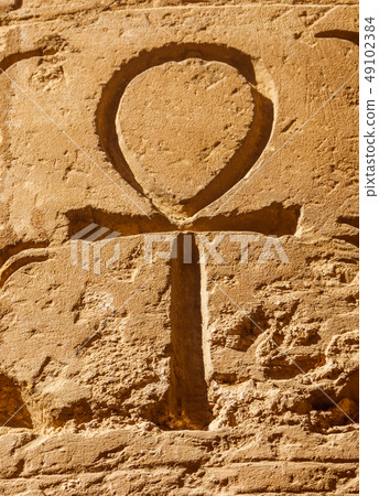 Ancient egyptian hieroglyphic symbol Ankh 49102384
